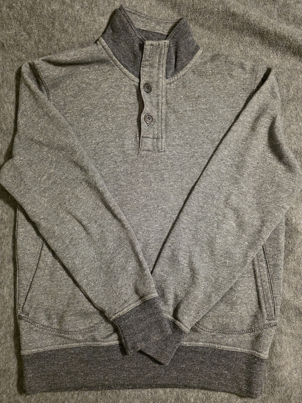 Men's Gray Zip-Up Collared Sweater